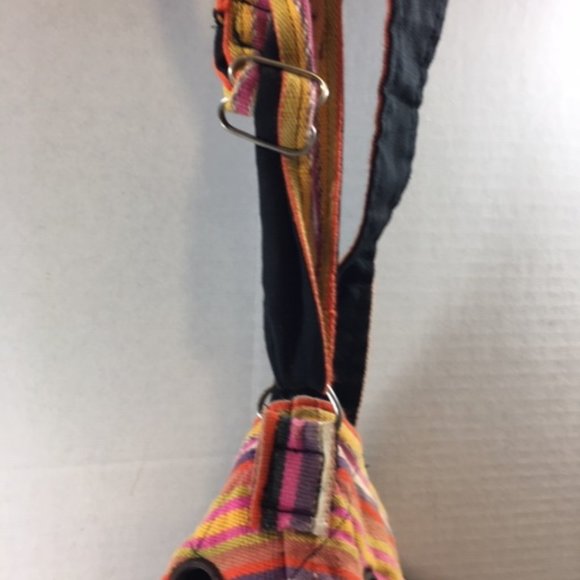 Boho Quilted Multi-Colored Drawstring Backpack Shoulder Bag 14"x9"x16.5" - Picture 10 of 16